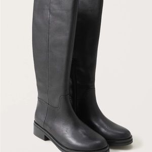 Black Leather Abercrombie Agra Tall Boots
